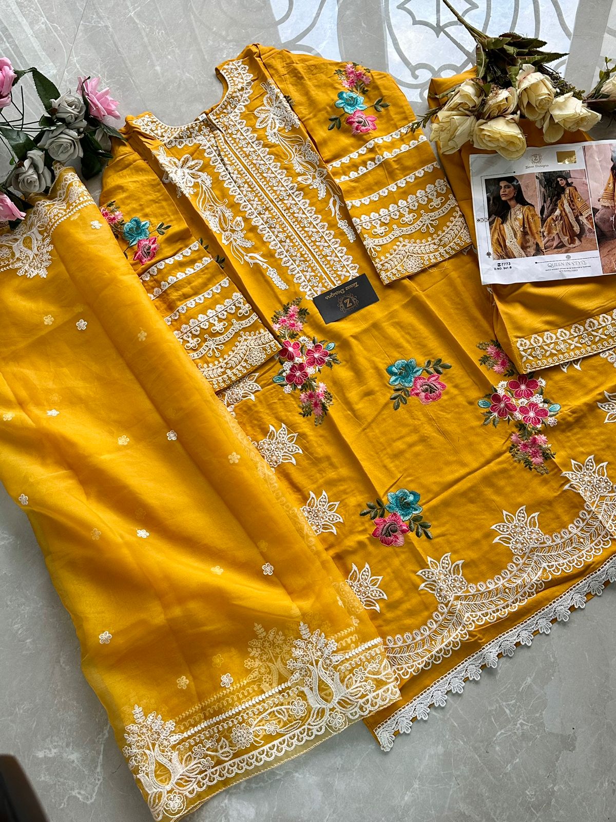 Ziaaz 541 B Embroidery Rayon Cotton Pakistani Suits Wholesale Shop In Surat